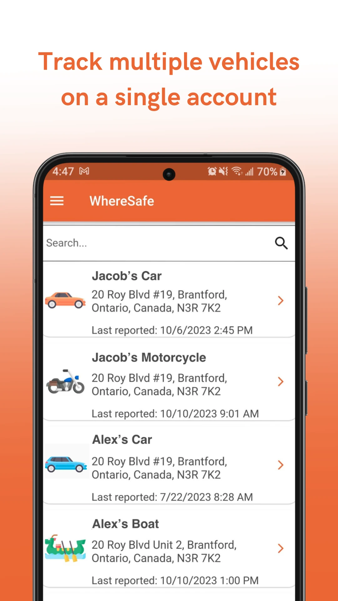 WhereSafe screenshot